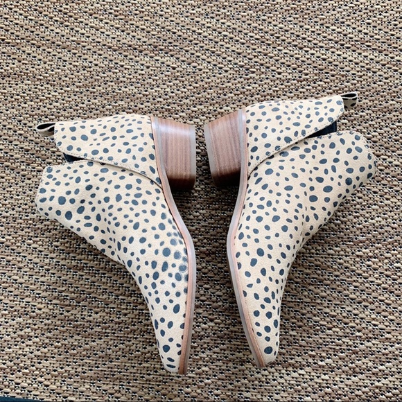 Dolce Vita Leopard Leather Ankle Boots Kaidie - Picture 3 of 11